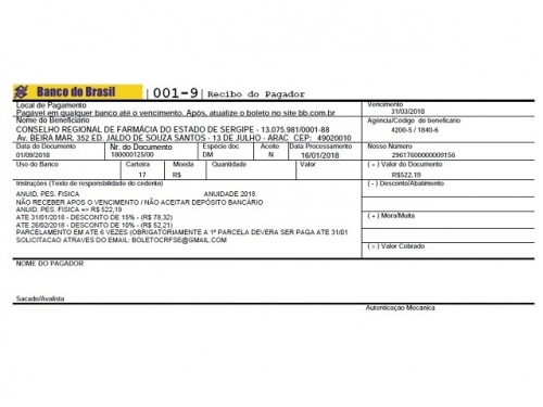 FARMACÊUTICOS CONTINUAM COM DESCONTO PARA PAGAR ANUIDADE